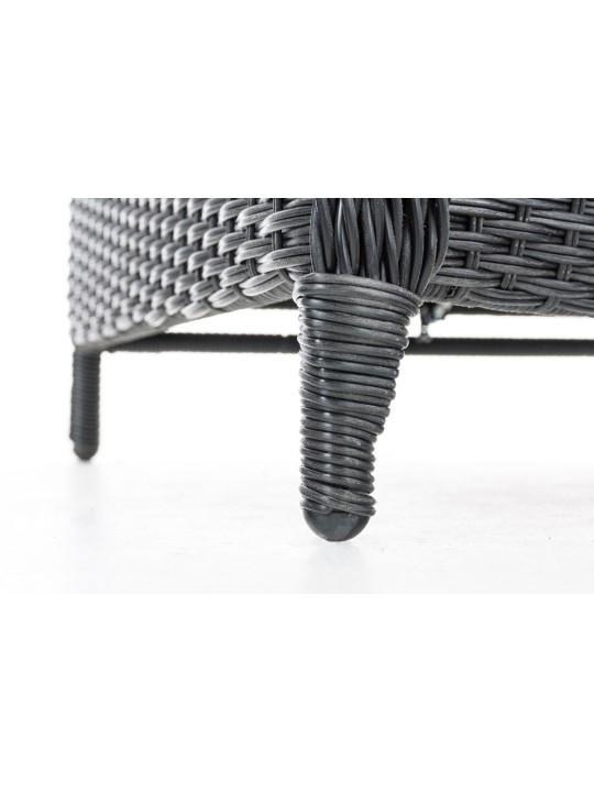 Breno fauteuil incl. voetenbank antraciet, zwart