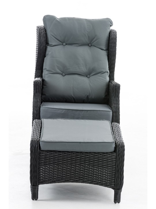 Breno fauteuil incl. voetenbank ijzergrijs, zwart