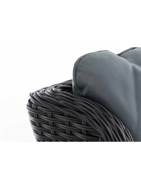 Breno fauteuil incl. voetenbank ijzergrijs, zwart