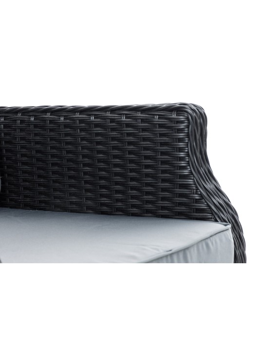 Breno fauteuil incl. voetenbank ijzergrijs, zwart