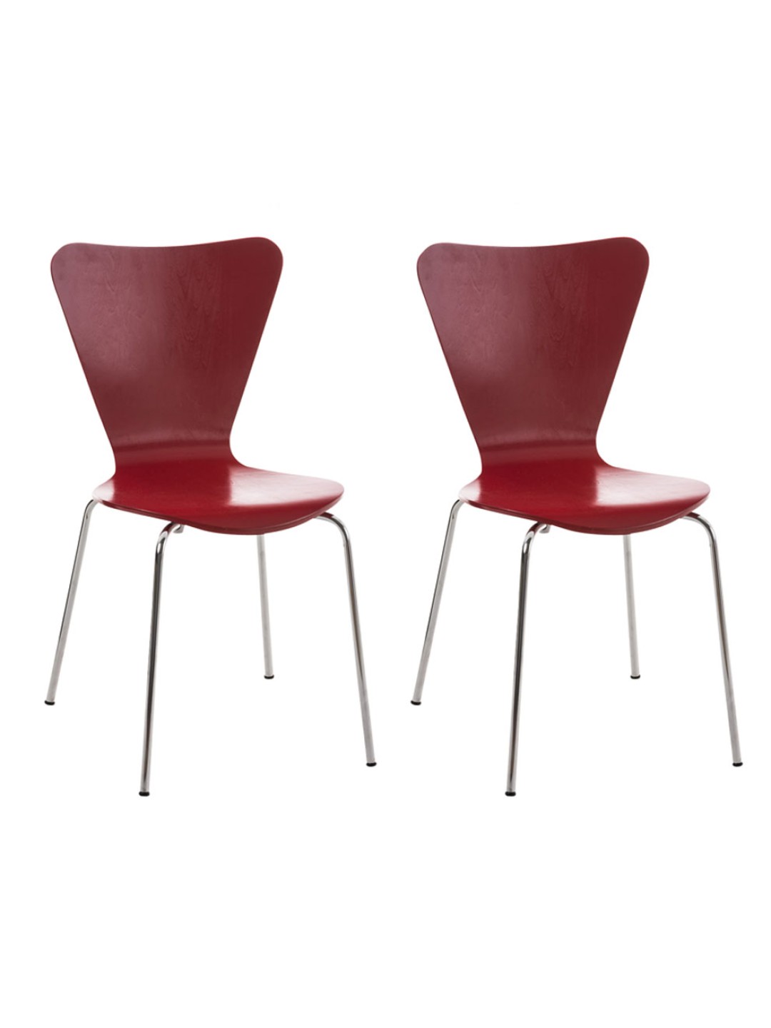 Set van 2 Calisto bezoekersstoelen, rood