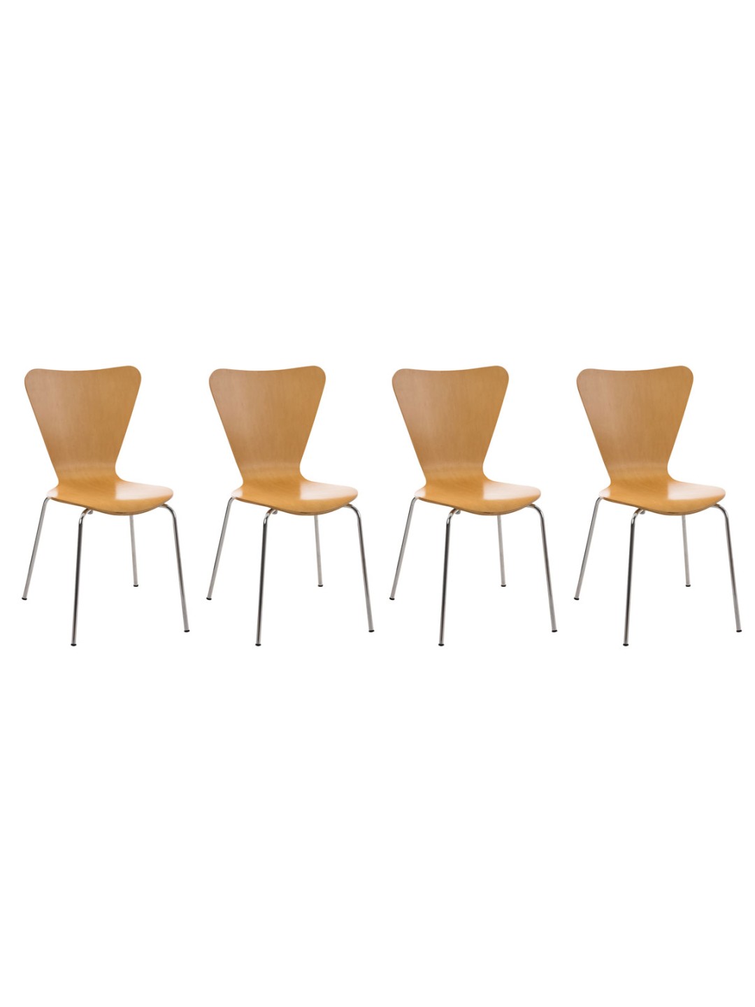 Set van 4 Calisto bezoekersstoelen, naturel