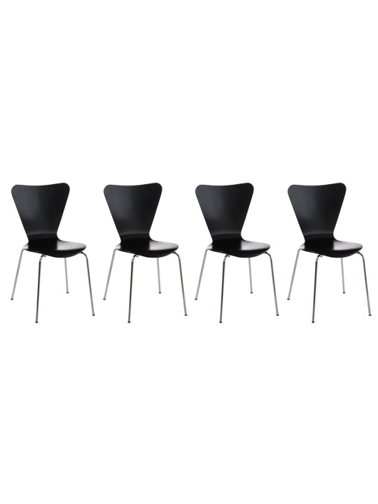 Set van 4 Calisto bezoekersstoelen, zwart