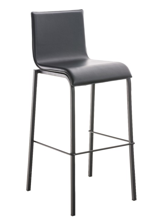 Barkruk Avola leer plat B78, zwart Barkruk Avola leer plat B78, zwart