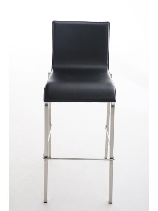 Barkruk Avola leer plat E78, zwart