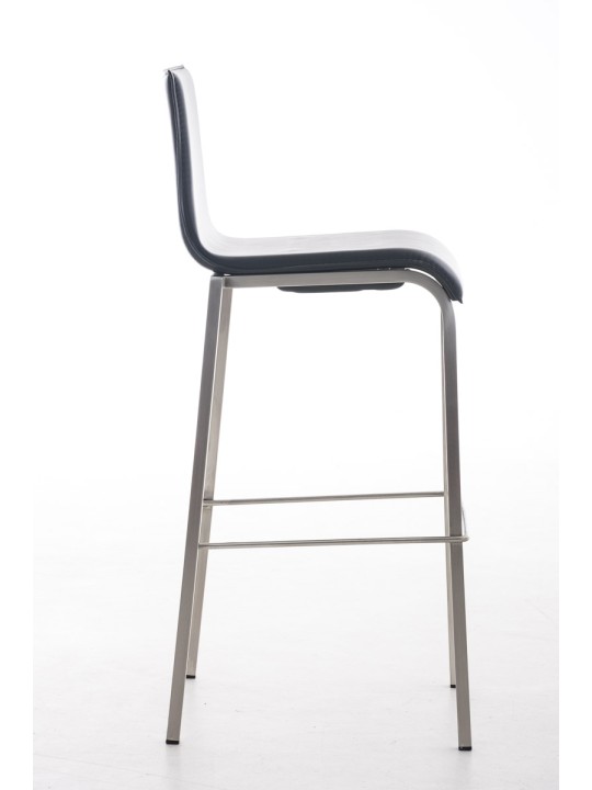 Barkruk Avola leer plat E78, zwart