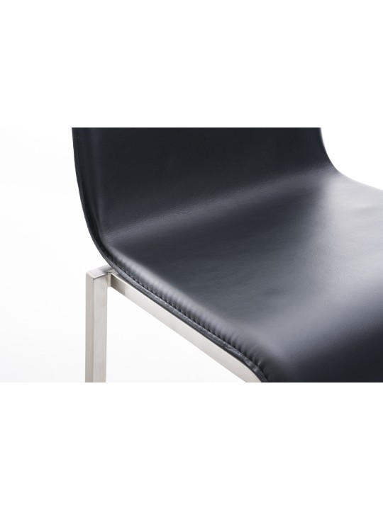 Barkruk Avola leer plat E78, zwart