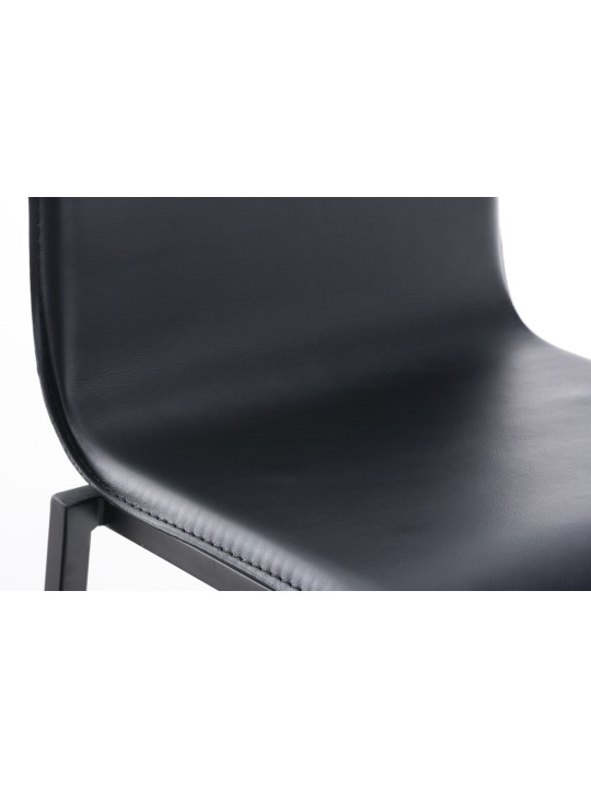 Barkruk Avola leer plat B78, zwart Barkruk Avola leer plat B78, zwart