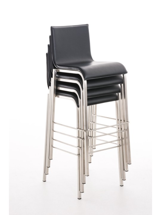 Barkruk Avola leer plat B78, zwart Barkruk Avola leer plat B78, zwart