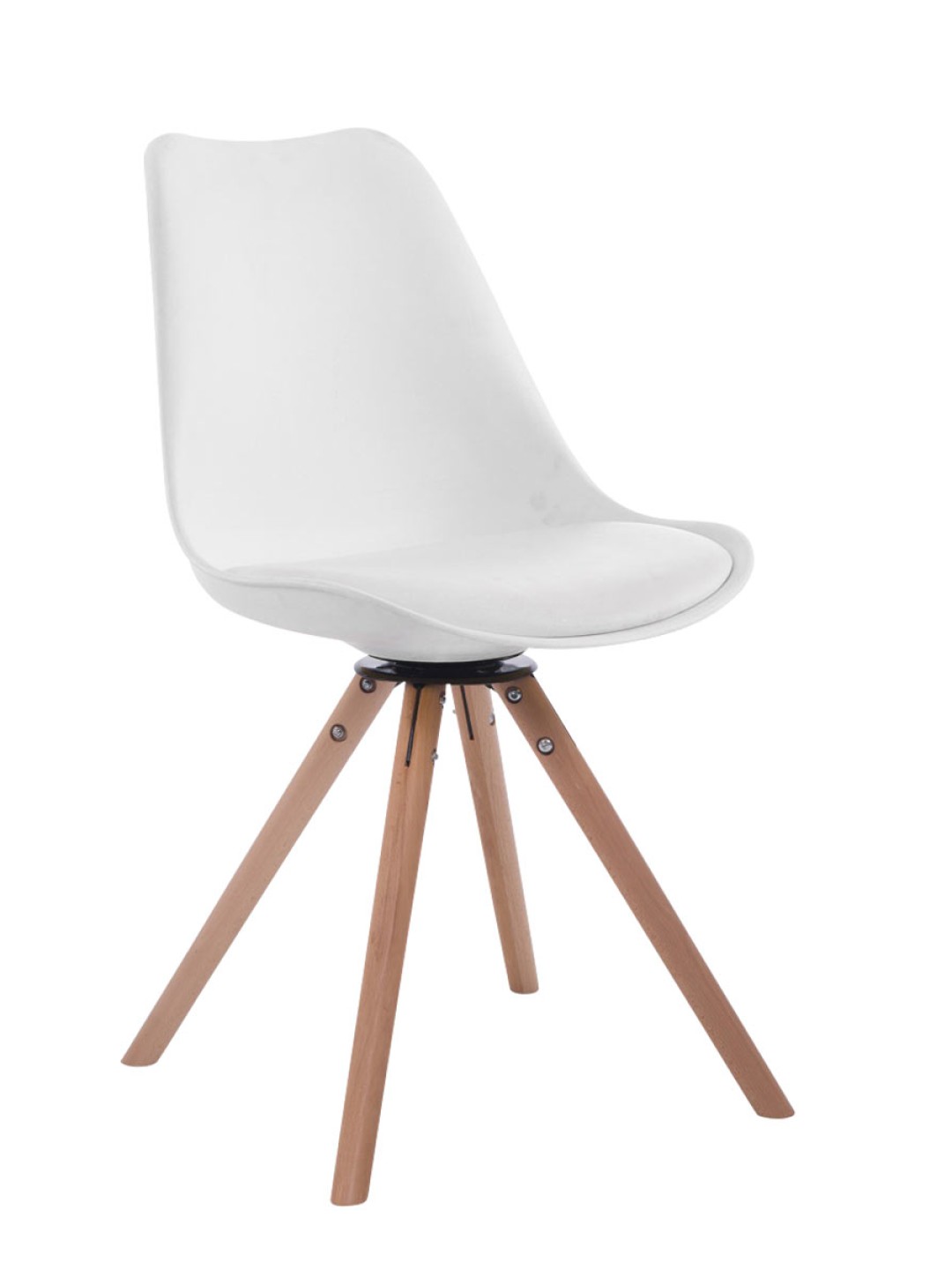 Troyes draaibare Natura ronde bezoekersstoel, wit