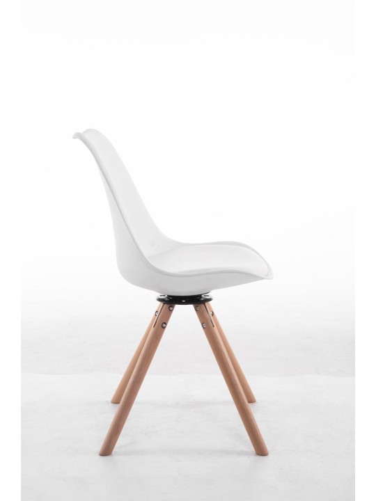 Troyes draaibare Natura ronde bezoekersstoel, wit