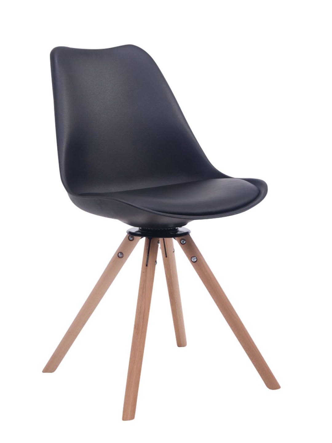 Troyes draaibare Natura ronde bezoekersstoel, zwart