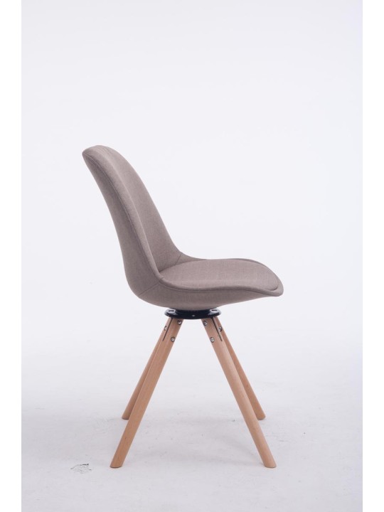 Bezoekersstoel Troyes Draaibaar Natura Stof Rond, taupe Bezoekersstoel Troyes Draaibaar Natura Stof Rond, taupe