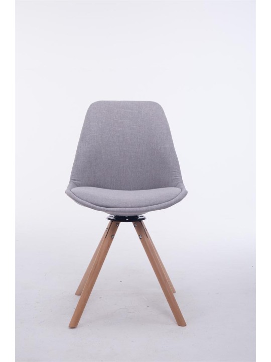 Bezoekersstoel Troyes Draaibaar Natura Stof Rond, grijs