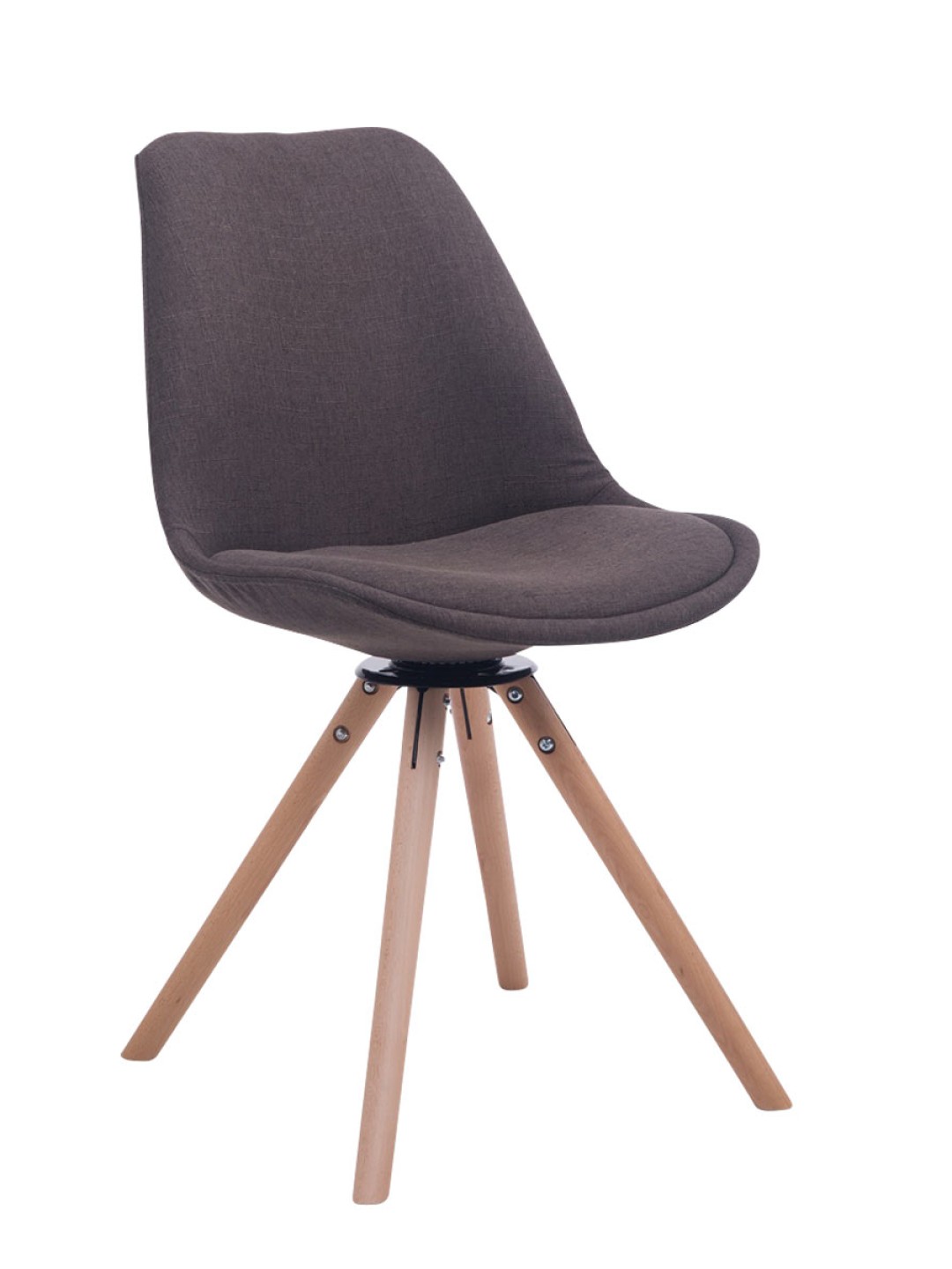 Bezoekersstoel Troyes Draaibaar Natura Stof Rond, donkergrijs