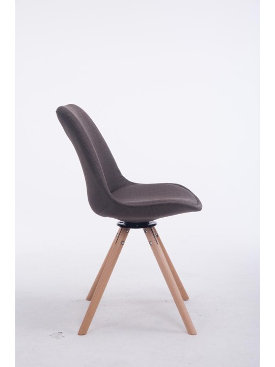 Bezoekersstoel Troyes Draaibaar Natura Stof Rond, donkergrijs