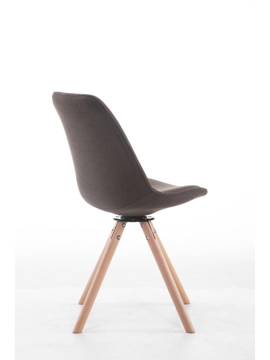 Bezoekersstoel Troyes Draaibaar Natura Stof Rond, donkergrijs