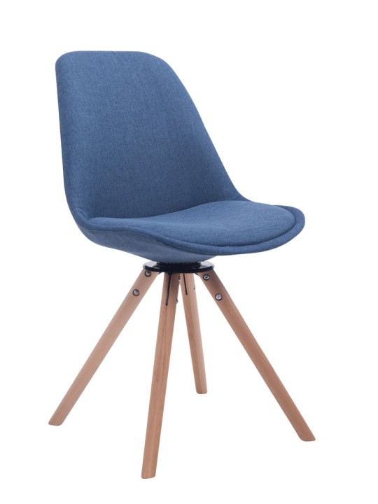 Bezoekersstoel Troyes Draaibaar Natura Stof Rond, blauw