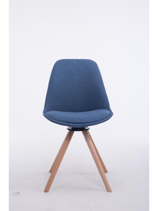 Bezoekersstoel Troyes Draaibaar Natura Stof Rond, blauw