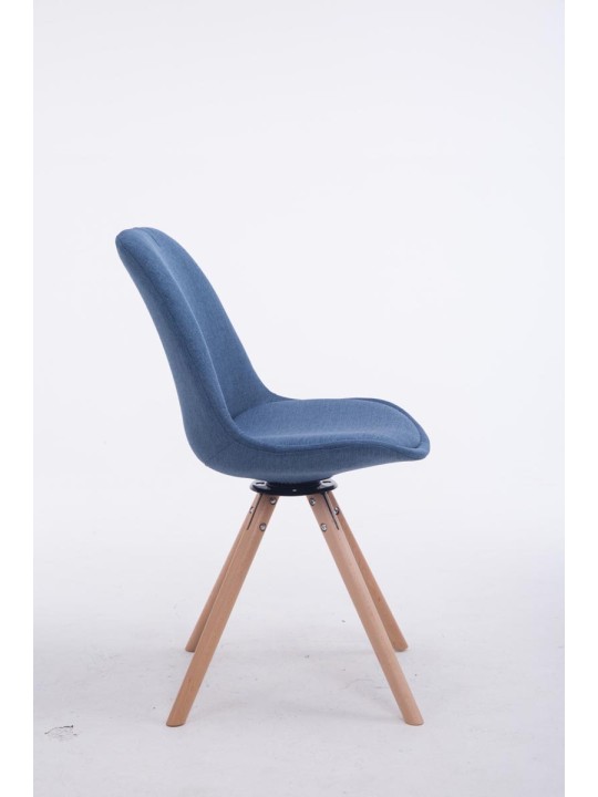 Bezoekersstoel Troyes Draaibaar Natura Stof Rond, blauw