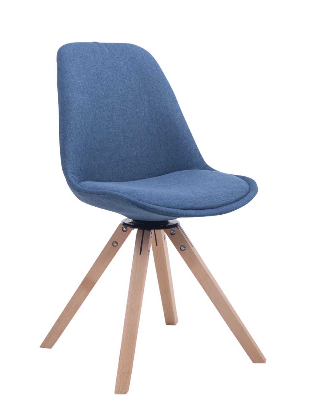 Troyes draaibare Natura stoffen vierkante bezoekersstoel, blauw