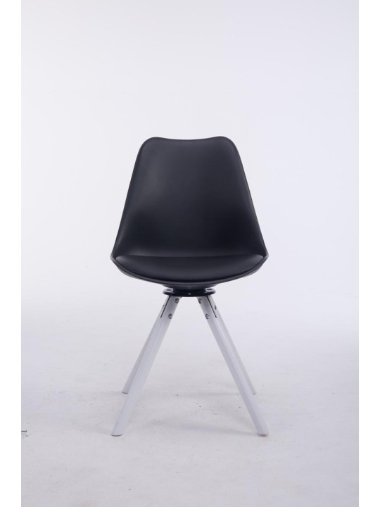 Troyes draaibare ronde bezoekersstoel, zwart