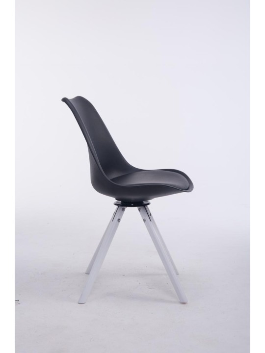 Troyes draaibare ronde bezoekersstoel, zwart