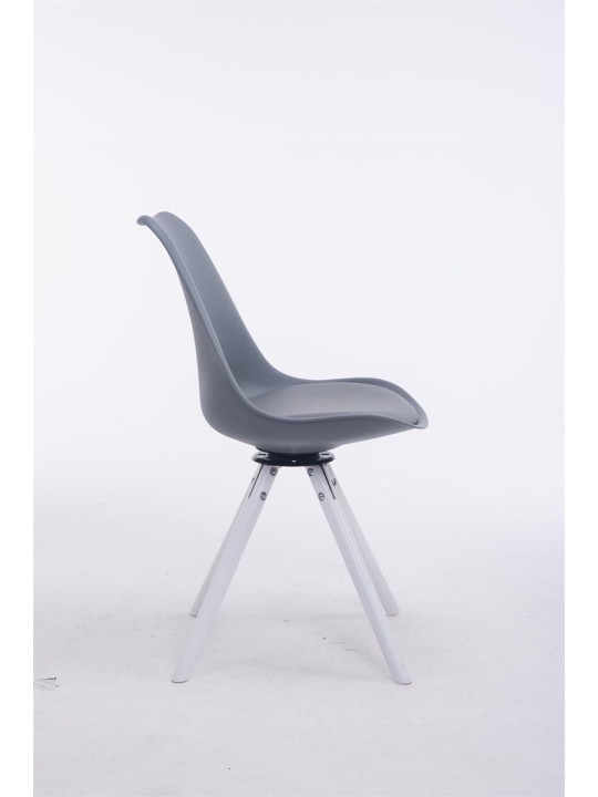 Troyes draaibare ronde bezoekersstoel, grijs