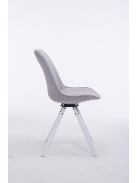 Bezoekersstoel Troyes Draaibaar Stof Rond, grijs Bezoekersstoel Troyes Draaibaar Stof Rond, grijs