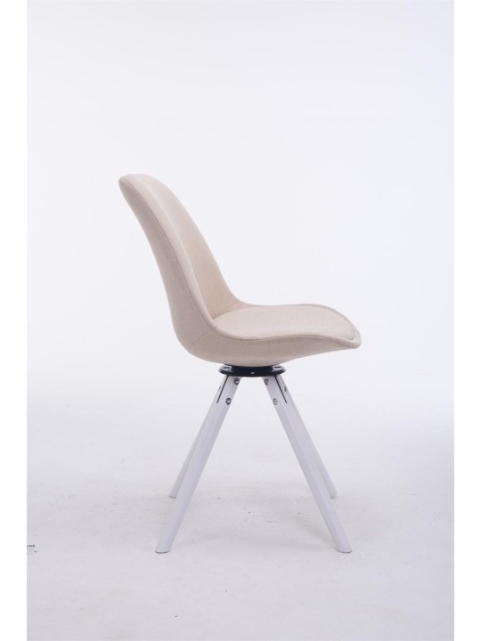 Bezoekersstoel Troyes Draaibaar Stof Rond, crème Bezoekersstoel Troyes Draaibaar Stof Rond, crème