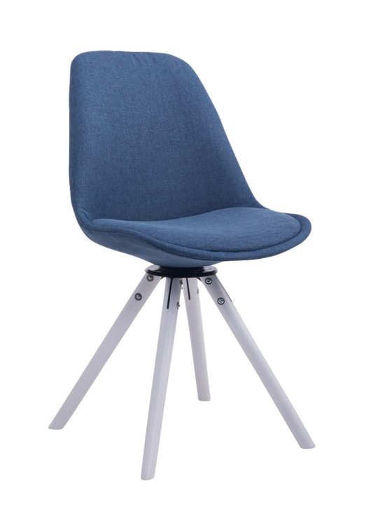 Bezoekersstoel Troyes Draaibaar Stof Rond, blauw
