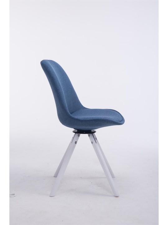 Bezoekersstoel Troyes Draaibaar Stof Rond, blauw