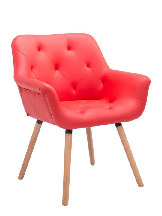 Bezoekersstoel Cassidy natura, rood Bezoekersstoel Cassidy natura, rood