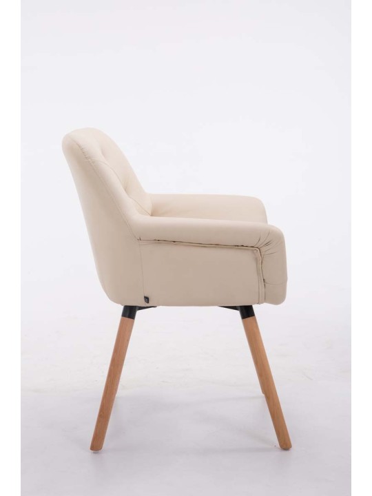 Bezoekersstoel Cassidy natura, crème