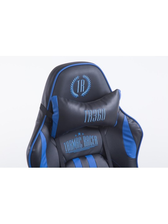 Racing bureaustoel Limit met voetsteun, zwart/blauw