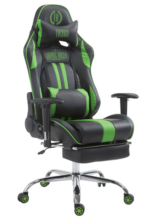 Racing bureaustoel Limit met voetsteun, zwart/groen