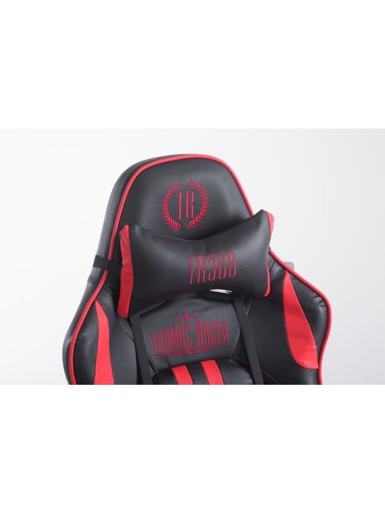 Racing bureaustoel Limit met voetsteun, zwart/rood
