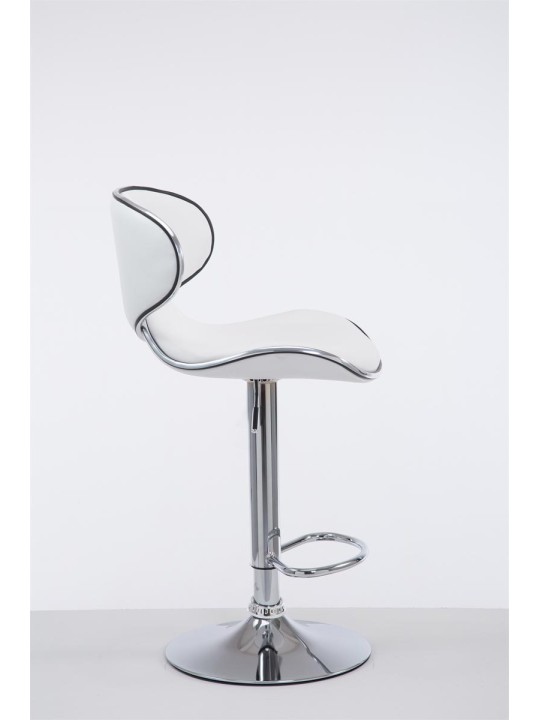 Barkruk Las Vegas V2 chroom, wit