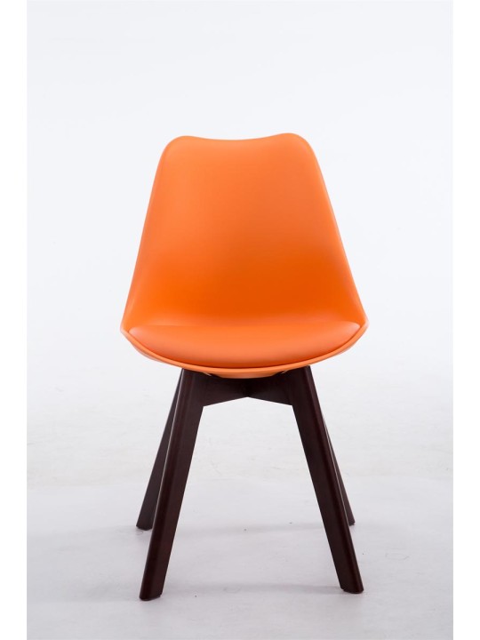Bezoekersstoel Borneo V2 walnoot kunstleer, oranje Bezoekersstoel Borneo V2 walnoot kunstleer, oranje