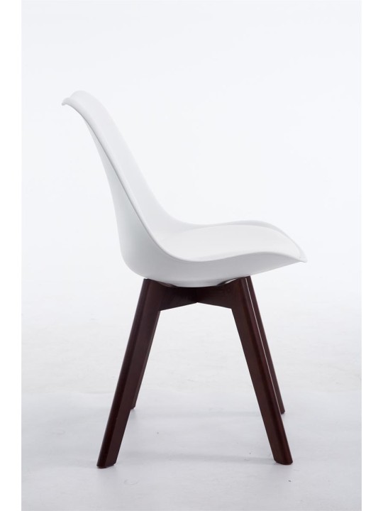 Bezoekersstoel Borneo V2 walnoot kunstleer, wit Bezoekersstoel Borneo V2 walnoot kunstleer, wit