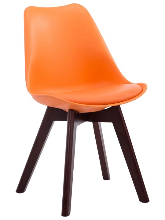 Bezoekersstoel Borneo V2 walnoot kunstleer, oranje Bezoekersstoel Borneo V2 walnoot kunstleer, oranje