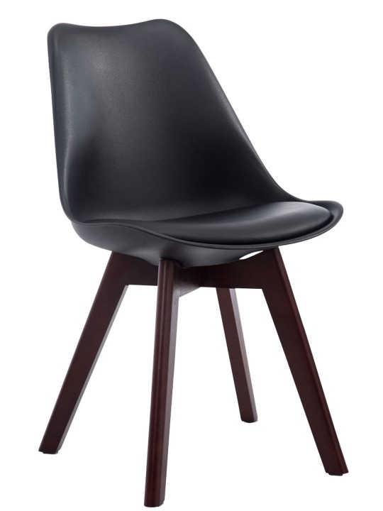 Bezoekersstoel Borneo V2 walnoot kunstleer, zwart Bezoekersstoel Borneo V2 walnoot kunstleer, zwart