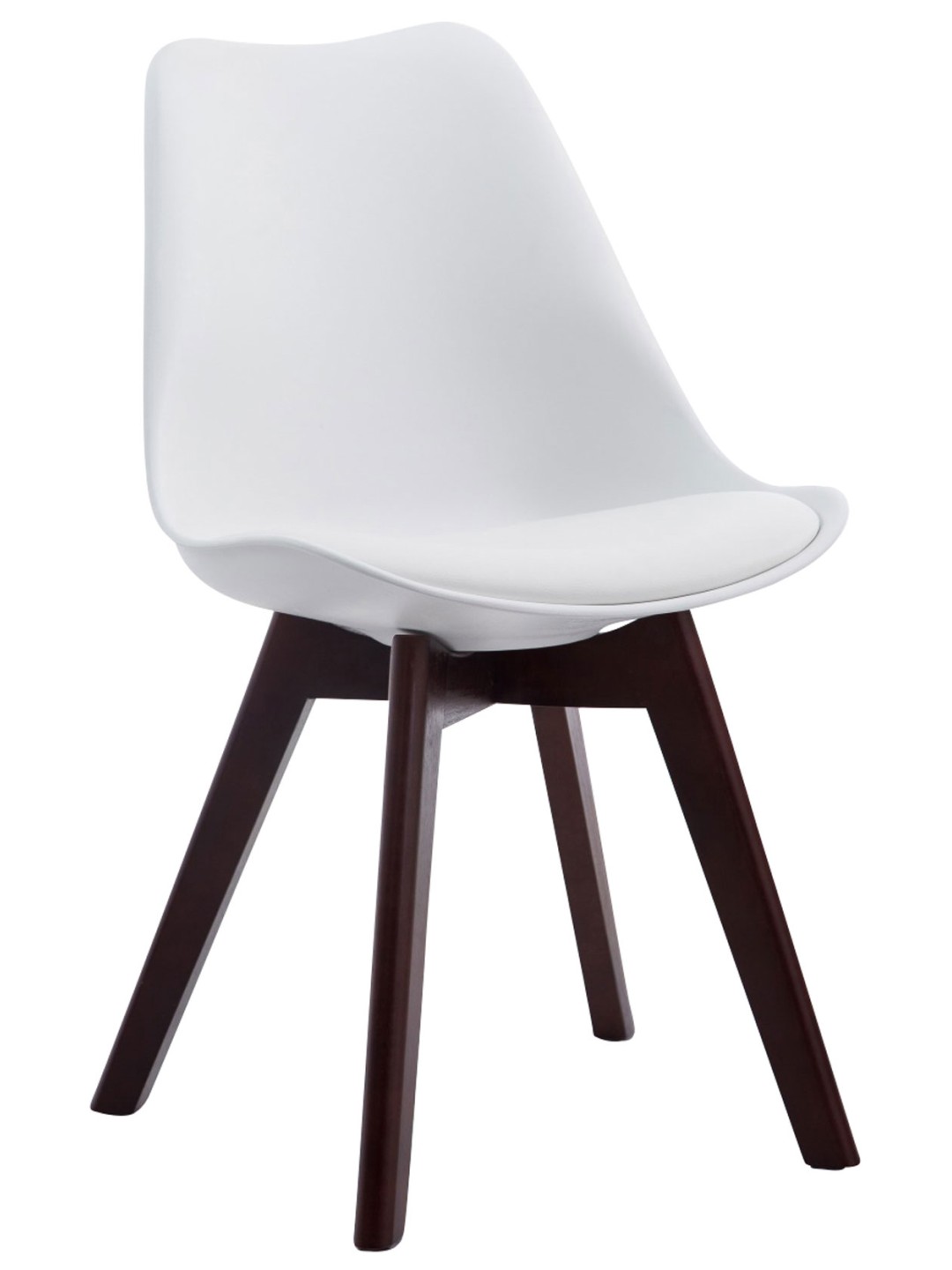 Bezoekersstoel Borneo V2 walnoot kunstleer, wit