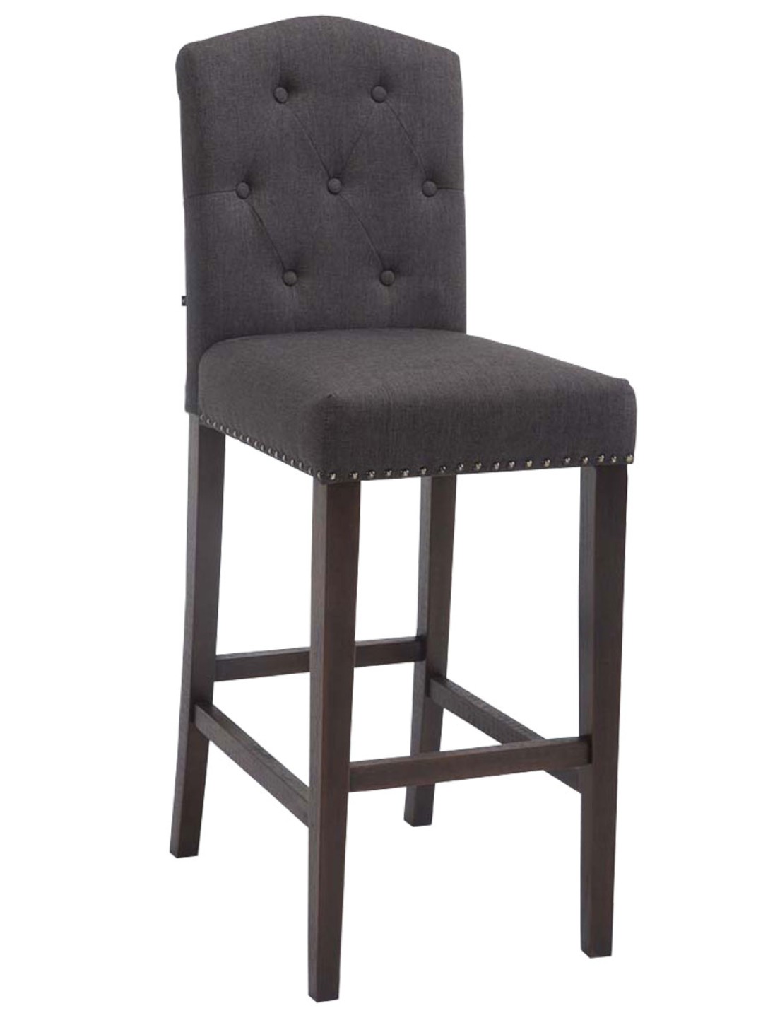 Barkruk Louise stof antiek, donkergrijs