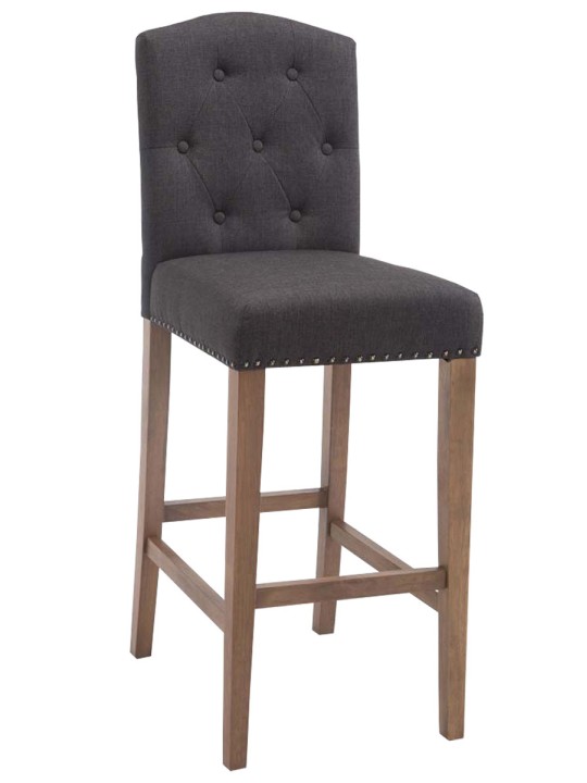 Barkruk Louise stof antiek-licht, donkergrijs