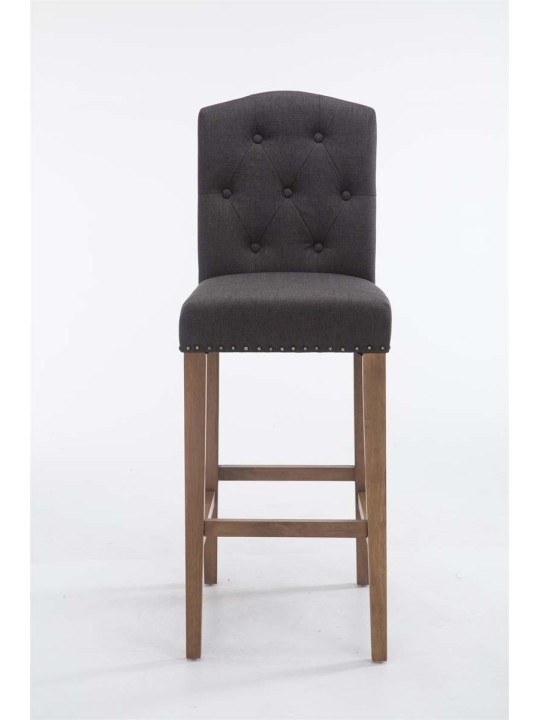 Barkruk Louise stof antiek-licht, donkergrijs