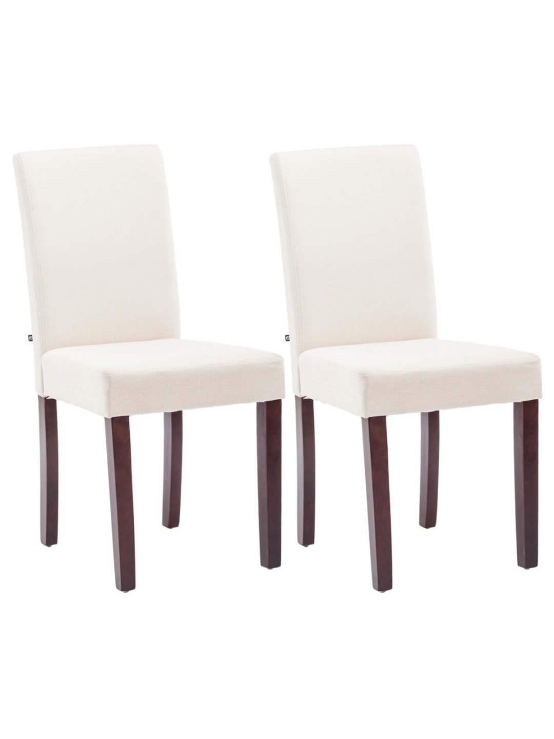 Set van 2 eetkamerstoelen Ina stof cappuccino, crème