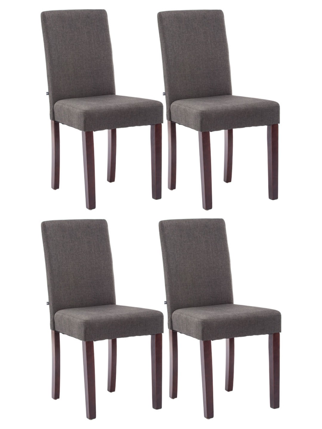 Set van 4 eetkamerstoelen Ina stof cappuccino, donkergrijs