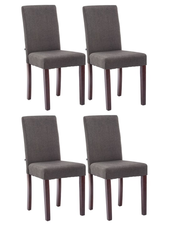 Set van 4 eetkamerstoelen Ina stof cappuccino, donkergrijs