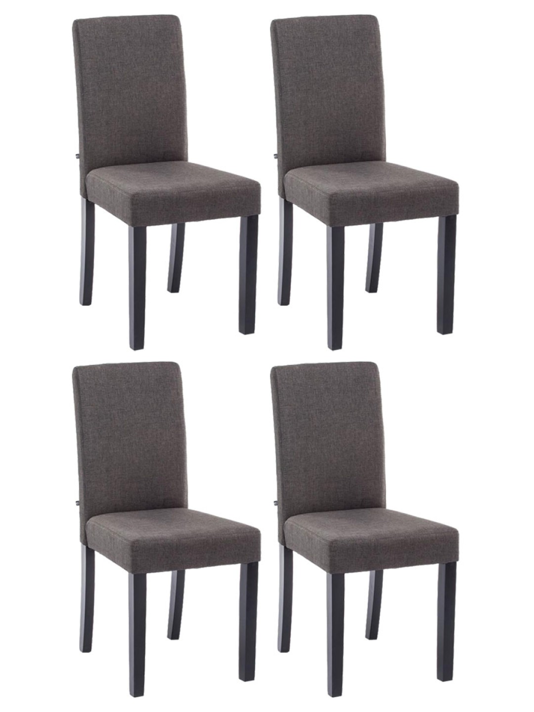 Set van 4 eetkamerstoelen Ina stof, donkergrijs